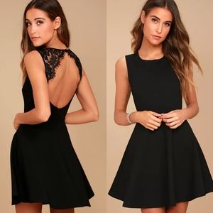 Lulu's need you close lace open back skater dress